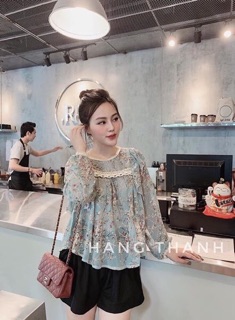 Áo voan hoa phối ren ( kèm video , ảnh thật)