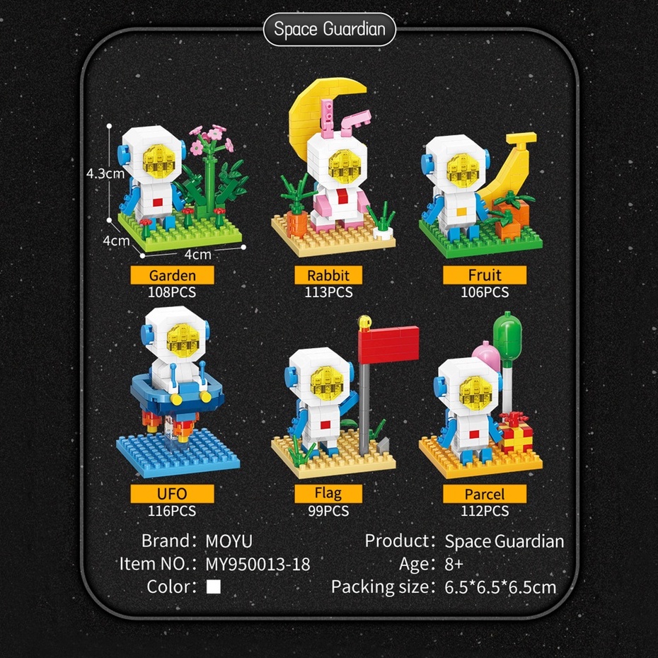 Bộ Đồ Chơi Lắp Ráp Mô Hình Phi Hành Gia Hoạt Hình 3D Sáng Tạo Dành Cho Trẻ Em