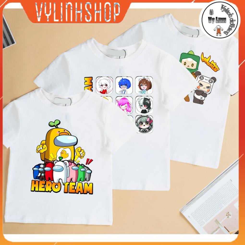 Áo thun bé trai gái FREESHIP Áo Thun Hero Team Mini World Đẹp Cho Bé Trai Bé Gái