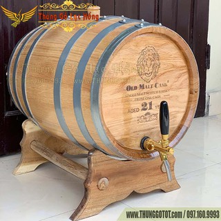 THÙNG GỖ SỒI NGÂM Ủ RƯỢU 50 LÍT