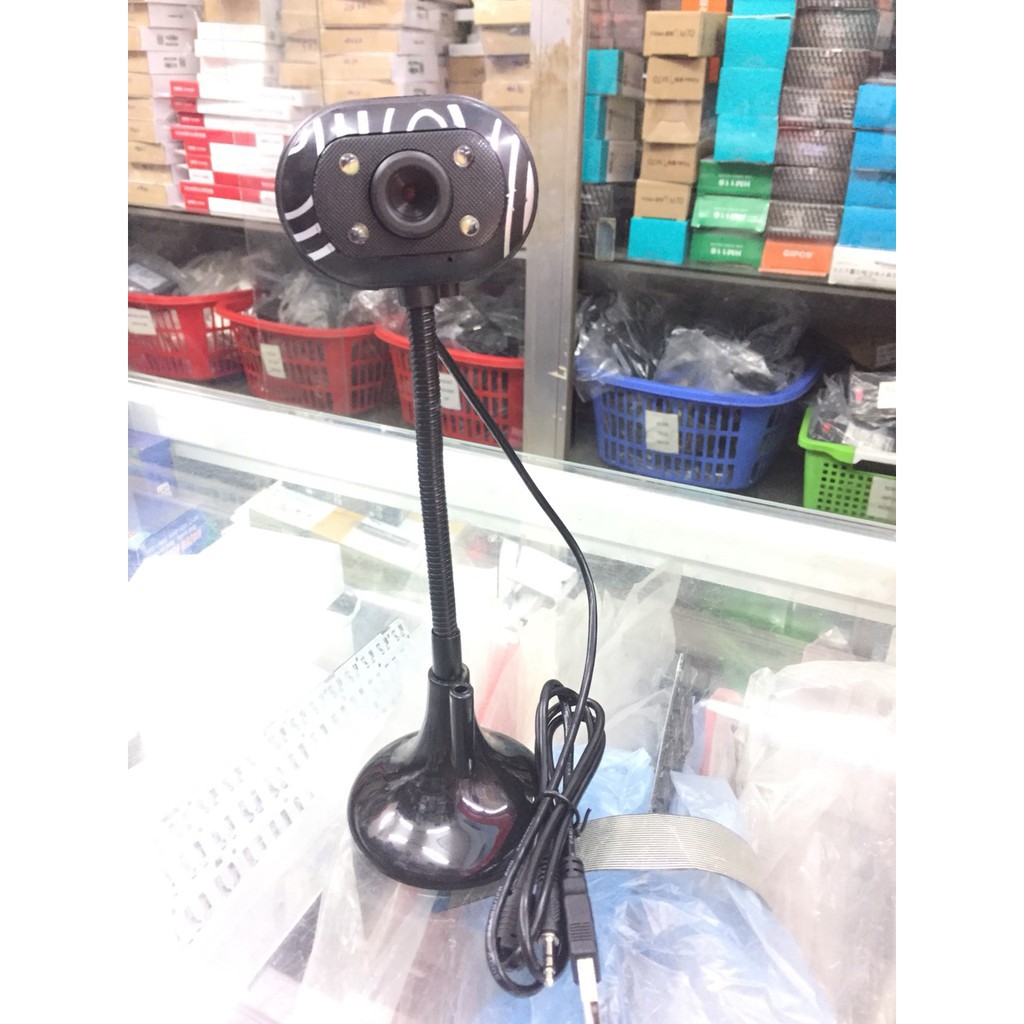 (Bảo hành 06 tháng)Webcam Chân Cao có mic dùng cho máy tính có tích hợp mic và đèn Led trợ sáng -Webcam máy tính để bàn