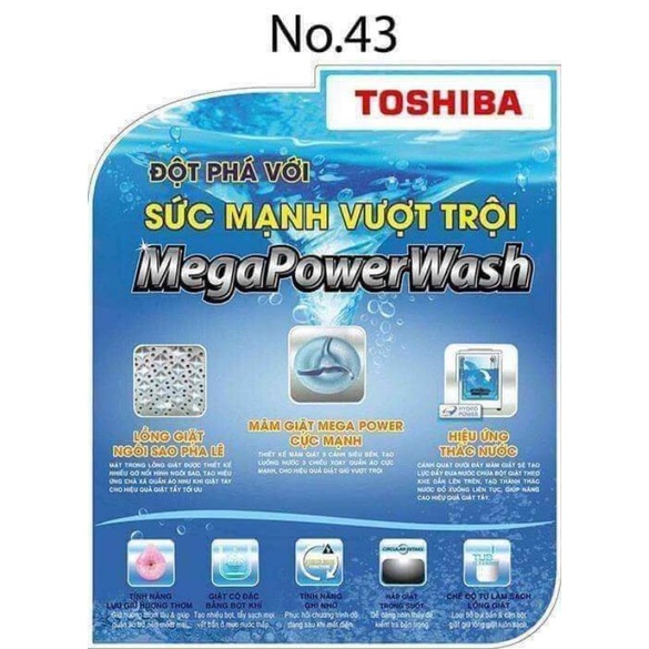 Tem trang trí máy giặt Toshiba