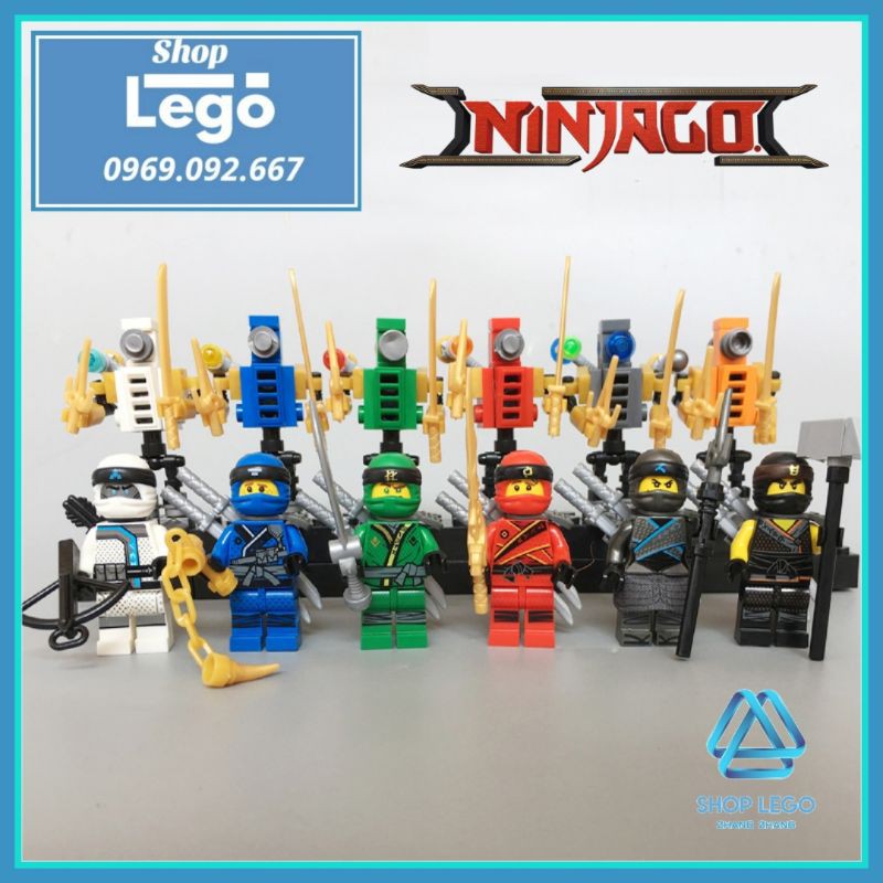 Xếp hình Ninjago Kai - Cole - Zane - Jay - Lloyd tặng kèm Robot Ninja Lego Minifigures Decool 10071-10076