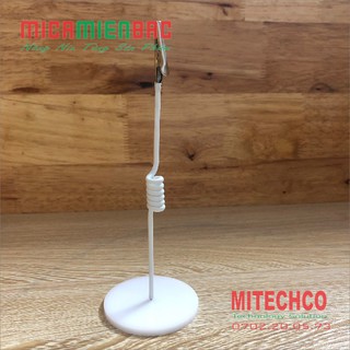 wobbler để bàn mica kẹp cá sấu-đế mica trắng sữa đài loan dầy 4.8mm đường kính 63mm