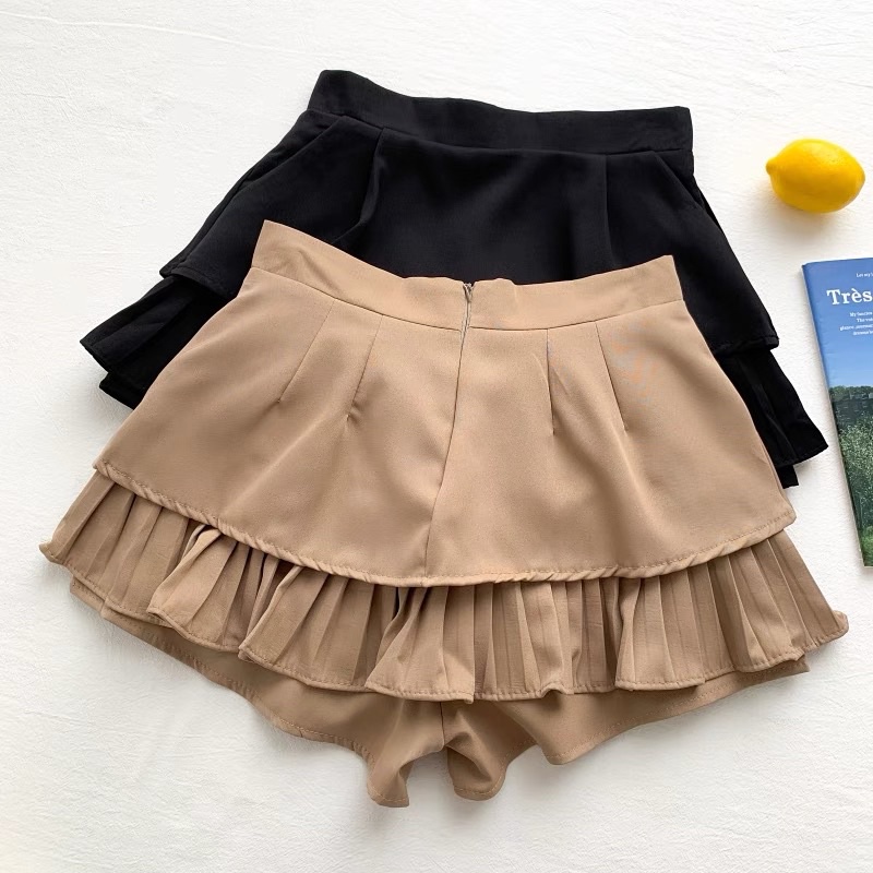 Chân váy 2 tầng form ngắn  sexy, chân váy xòe ngắn xếp ly 2 lớp có quần trong [Quảng Châu cao cấp] | BigBuy360 - bigbuy360.vn