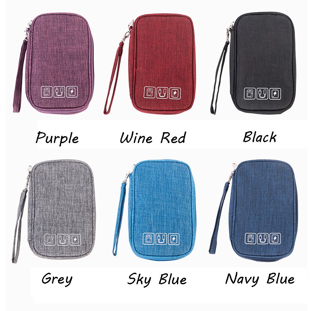 CONOPERY Túi Đựng Dây Cáp Sạc / Tai Nghe Kỹ Thuật Số Chống Nước Có Khóa Kéo Nhiều Màu