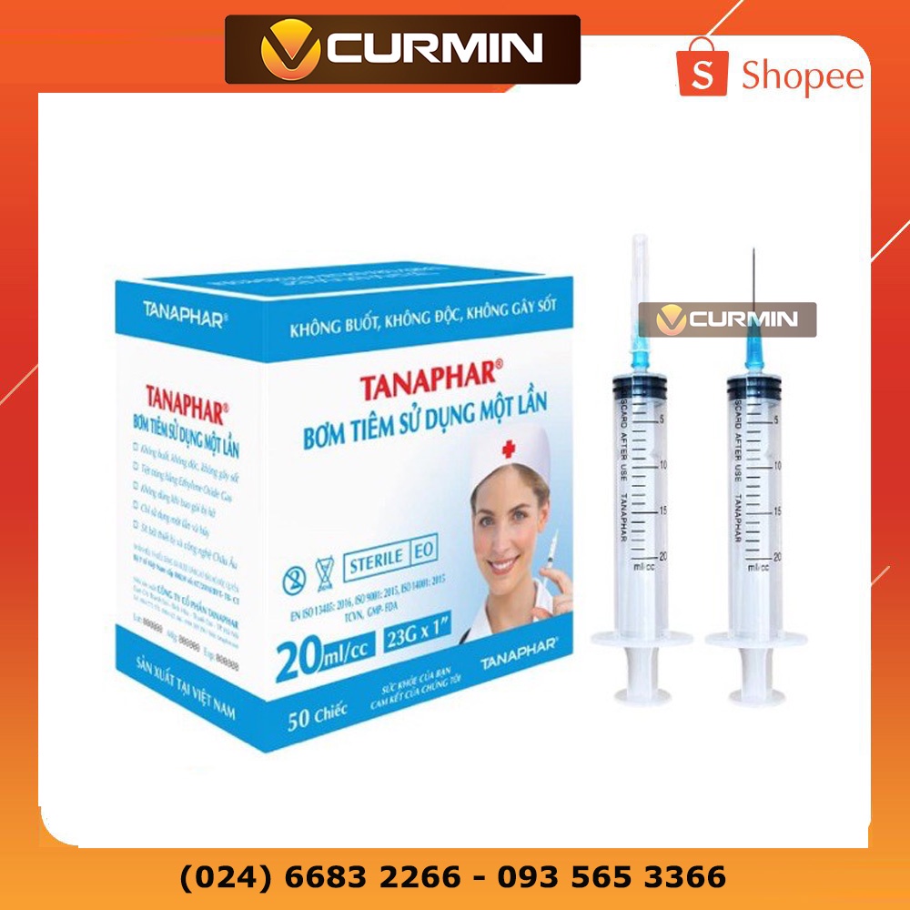 Bơm kim tiêm y tế 1ml 3ml 5cc 10cc 20ml 50ml - ống chích vô trùng, xilanh sử dụng một lần xi lanh Tanaphar - 1 Chiếc