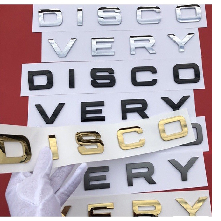 Decal Tem Chữ Discovery 3D Dán Trang Trí Ô Tô - Màu Vàng