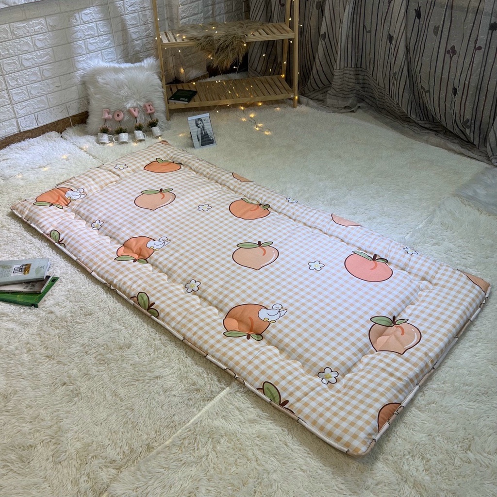 Topper nệm bông xuất Nhật cao cấp , Đệm Topper ngủ trưa văn phòng, Tấm làm mềm đệm cotton mềm mại (Đủ Kích Thước)