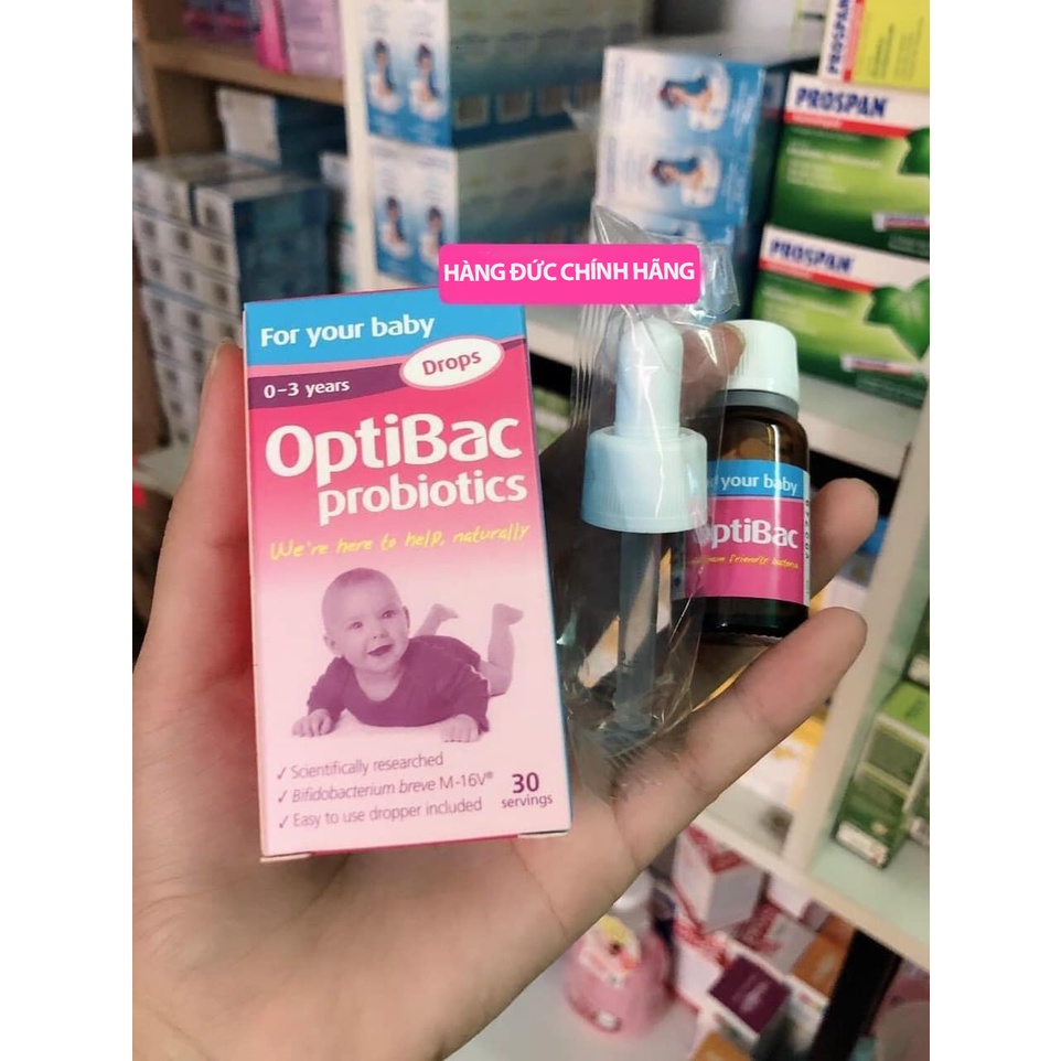 Men vi sinh Optibac hồng dạng giọt 0-3y - Anh
