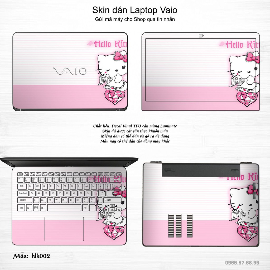 Skin dán Laptop Sony Vaio in hình Hello Kitty (inbox mã máy cho Shop)