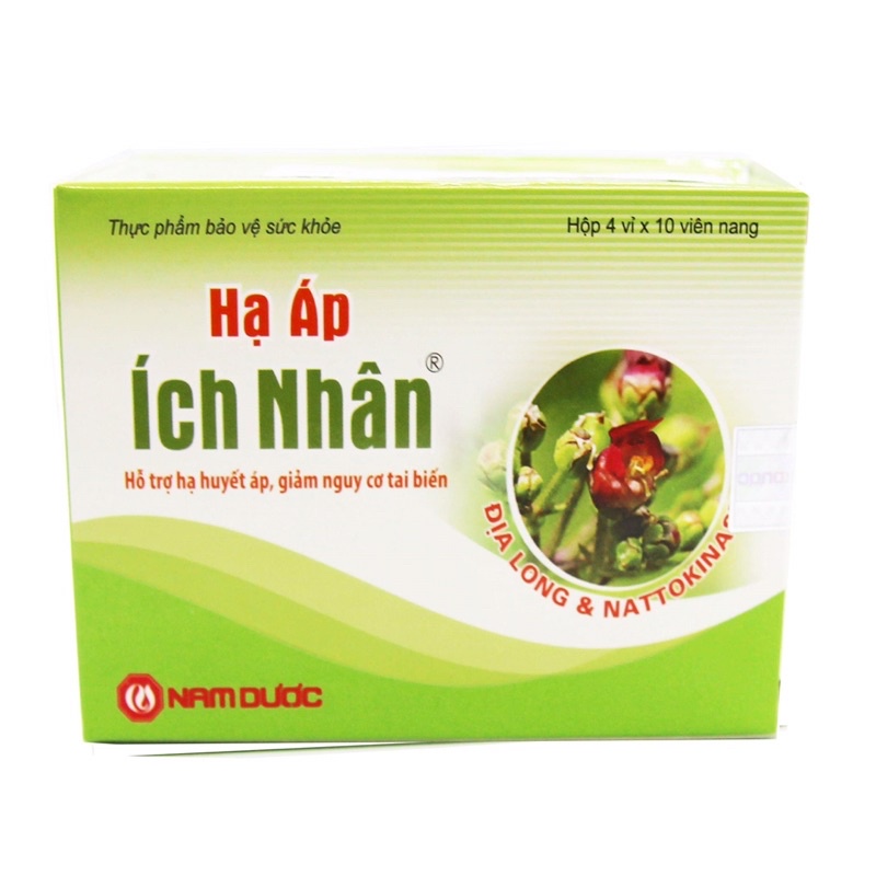 Hạ áp ích nhân hộp 40 viên hỗ trợ ổn định huyết áp, phòng ngừa tai biến