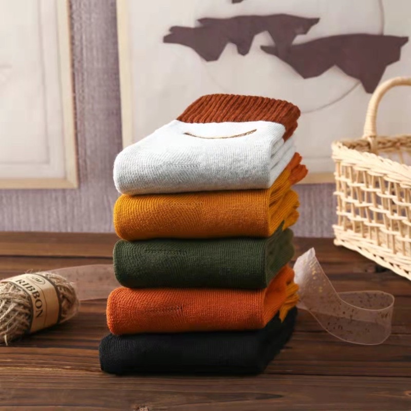 Tất Vớ Cổ Cao Màu Đẹ Be Cam Vàng Xanh Nam Nữ Unisex Chất Cotton Loại 1 Dày Dặn Phong Cách Hàn Quốc Co Dãn 4 Chiều