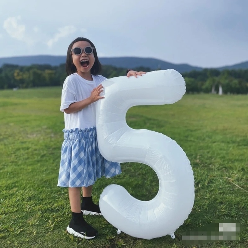Bong Bóng Lá Nhôm Kỹ Thuật Số Màu Trắng 32 Inch Trang Trí Tiệc Sinh Nhật / Lễ Tốt Nghiệp / Sinh Nhật / Đám Cưới