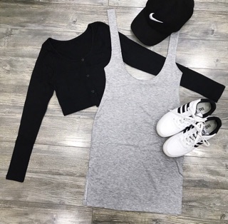 SET ÁO CROPTOP TD + VÁY YẾM HÀ GEM