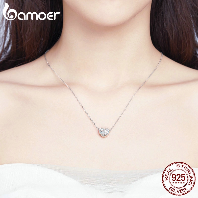 Charm BAMOER SCC1152 hình trái tim xinh xắn có khắc chữ 3mm