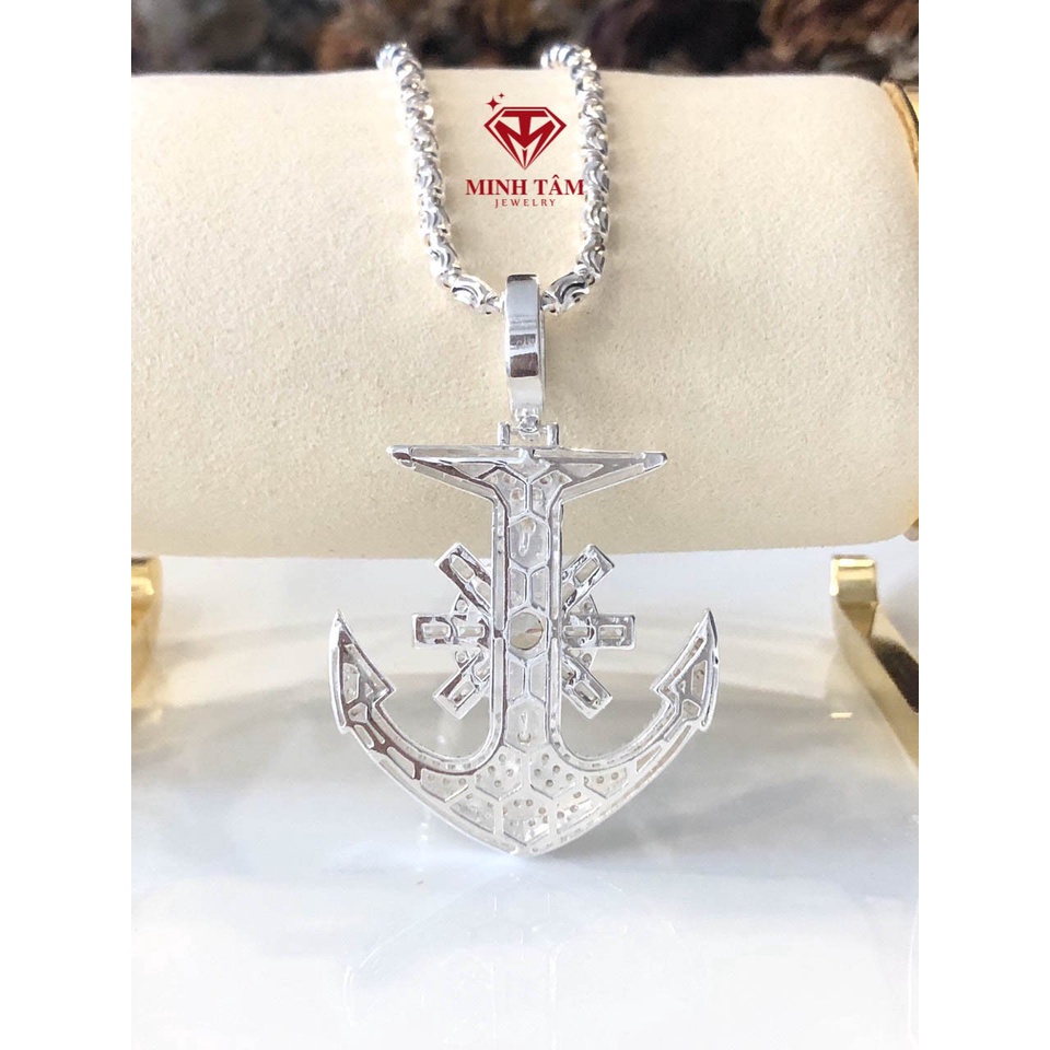 Mặt dây chuyền mỏ neo bạc ta gắn đá cho nam Minh Tâm Jewelry