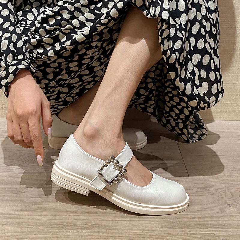 Giày Da Đế Dày Thời Trang Xinh Xắn Dành Cho Nữ