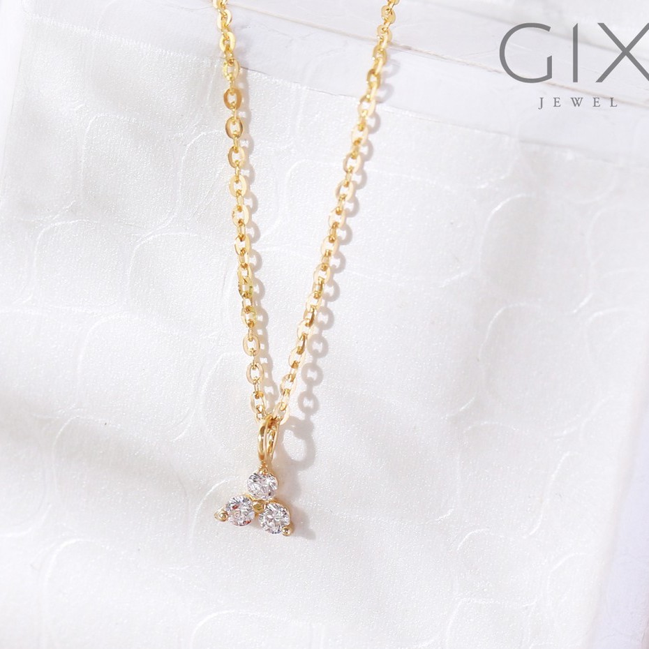 Dây chuyền bạc mạ vàng đính 3 viên đá Cz Gix Jewel DC21