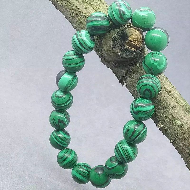 Vòng Tay Chuỗi Hạt Đá malachite Màu Xanh