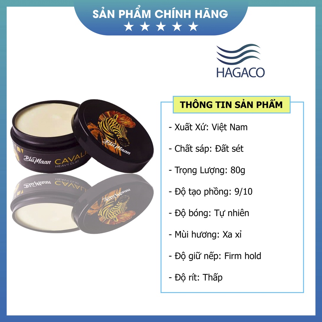 Sáp vuốt tóc nam tạo kiểu BluMaan Ngựa Vàng MN05