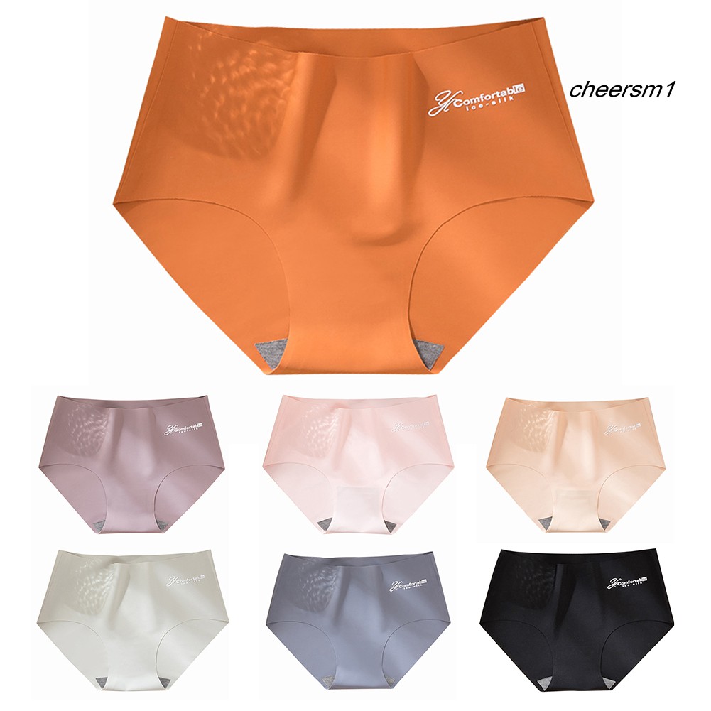 Nội y bộ đồ lót Women Seamless Stretchy Breathable Letter Print Solid Color Underwear Briefs