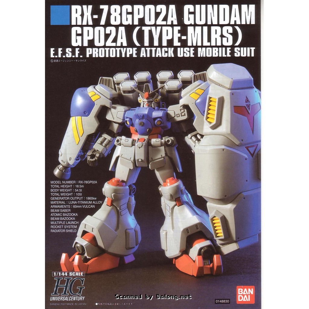 Mô Hình Gundam Bandai HG UC 075 RX-78 GP02A Gundam GP02A Type MLRS [GDB] [BHG]