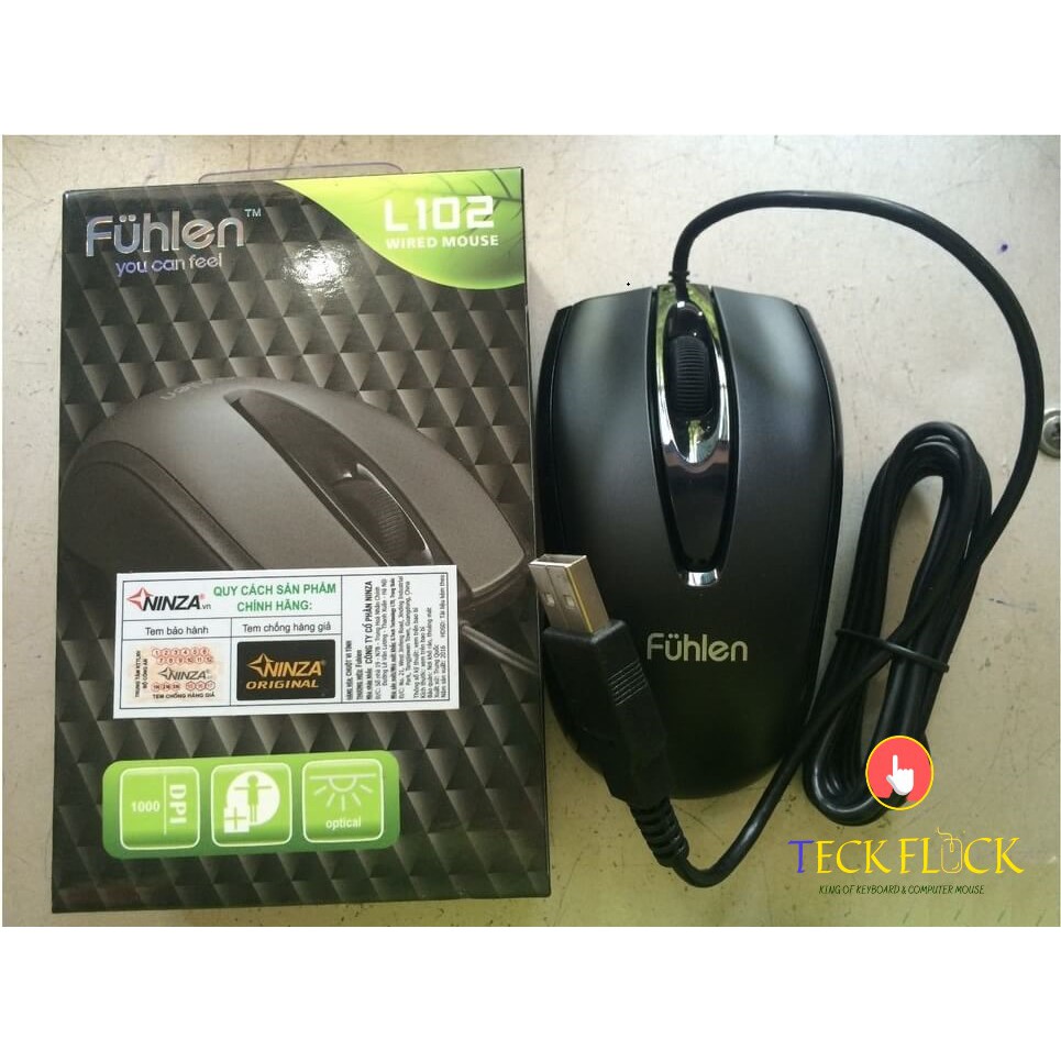 Chuột Fuhlen L102 1000 DPI Optical USB (Đen)