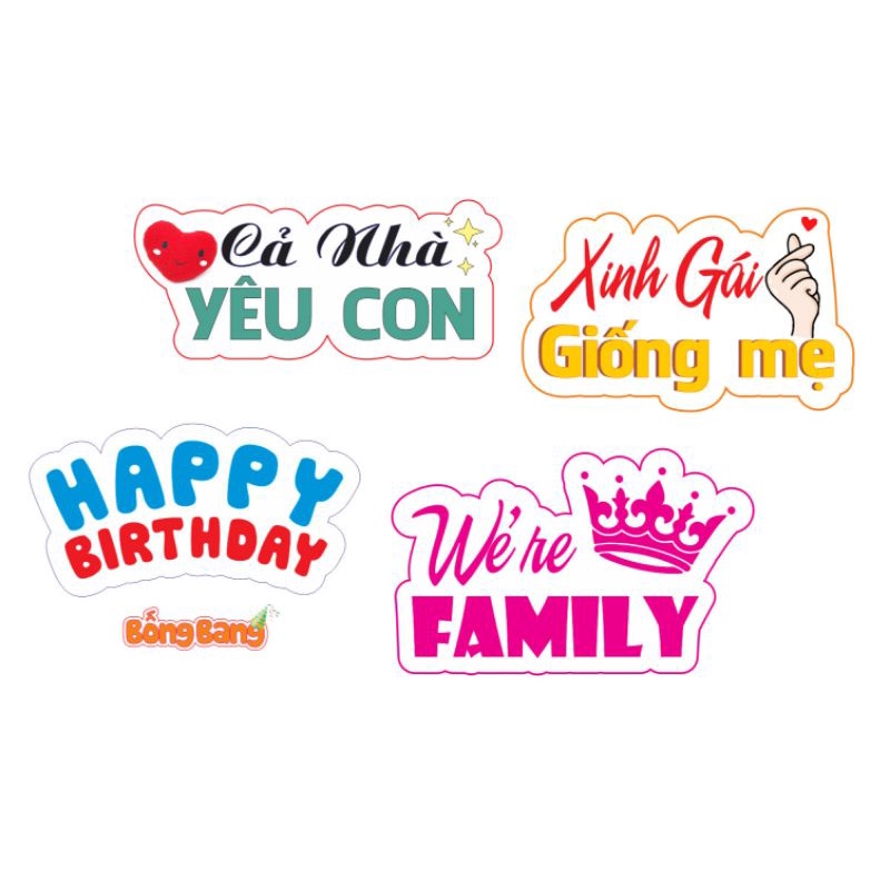 Combo 4 hashtag cầm tay sinh nhật