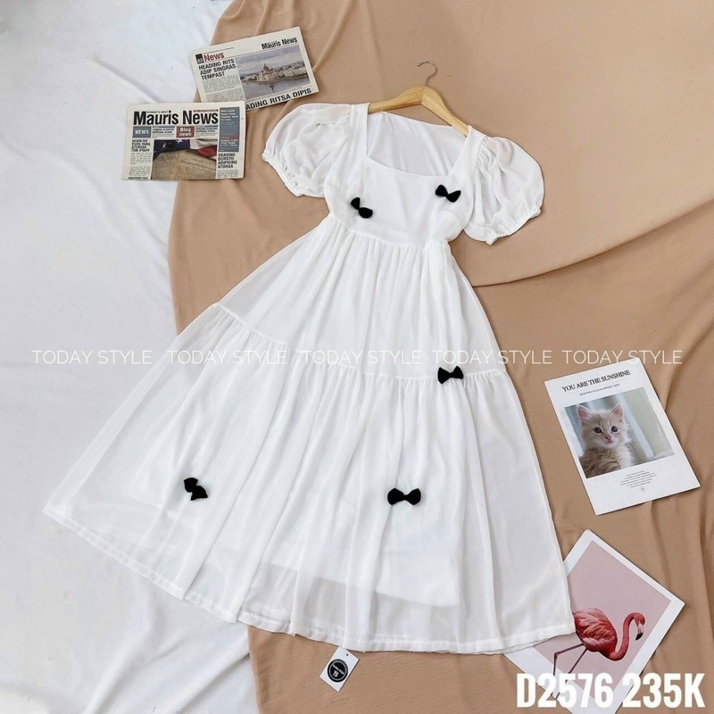 Đầm dự tiệc 🌸FREESHIP 🌸Đầm trắng babydoll tay phồng | BigBuy360 - bigbuy360.vn