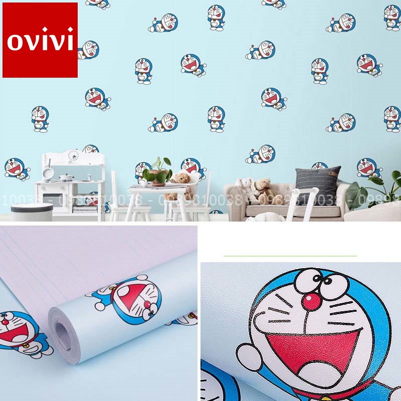 10M Giấy Dán Tường Doraemon , Giấy Dán Tường Hoạt Hình Dễ Thương Cho Bé, Có Keo Sẵn, Giá Rẻ