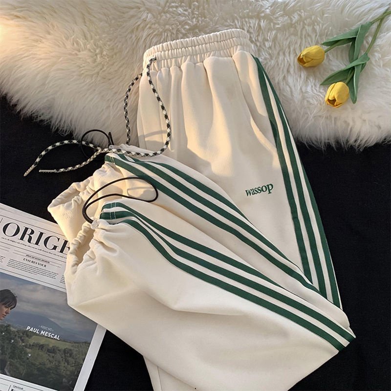 Quần Thể Thao Dài Tới Mắt Cá Chân Kẻ Sọc Thời Trang Mùa Hè Hàn Quốc Cho Nam