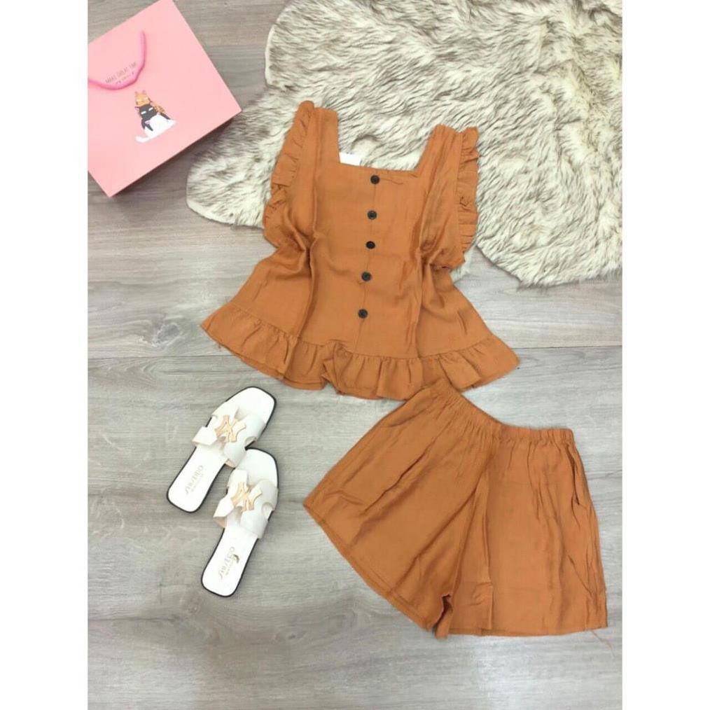 Bộ Đồ Nữ Mặc Nhà - Bộ Đùi Nữ - Bộ Đũi Đùi Mặc Mát, Không Nhăn, Thấm Mồ Hôi | BigBuy360 - bigbuy360.vn