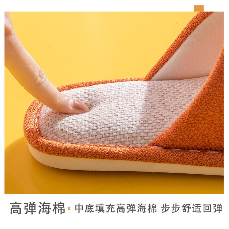 Dép đi trong nhà chất liệu cotton lanh chống trượt thời trang xuân hè cho cặp đôi