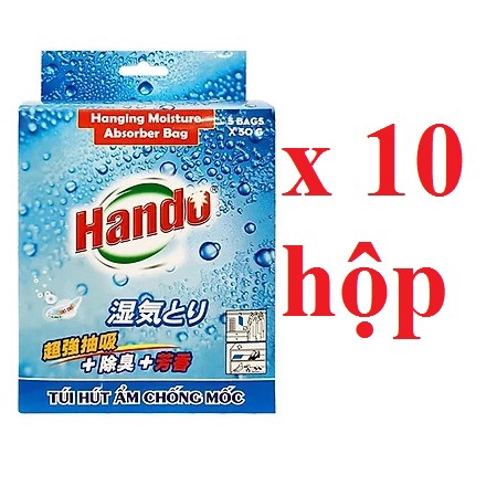 Bộ 10 hộp túi hút ẩm Hando (5 túi/hộp)