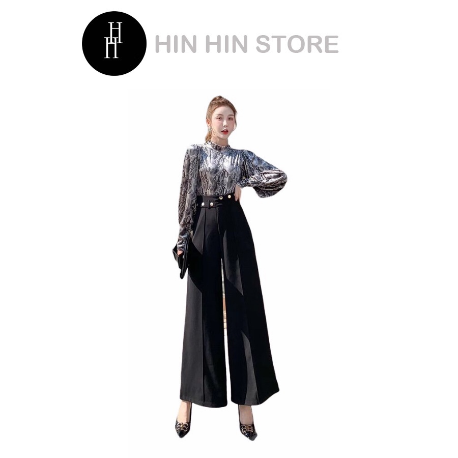 Quần kaki lưng cao ống rộng HQD06 Hỉn Hỉn Store