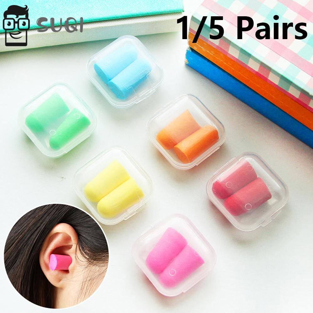1 Cặp Nút Bịt Tai Chống Ồn Mềm Mại Thoải Mái Khi Ngủ/Du Lịch Nhiều Màu Sắc