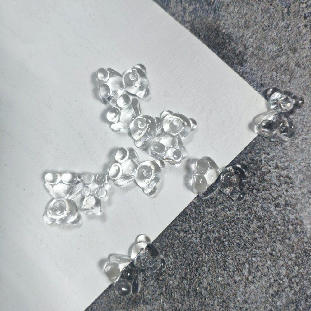 USNOW Thẻ Màu Vẽ Móng Nghệ Thuật Trong Suốt Hình Gấu Dễ Thương Cho Nữ