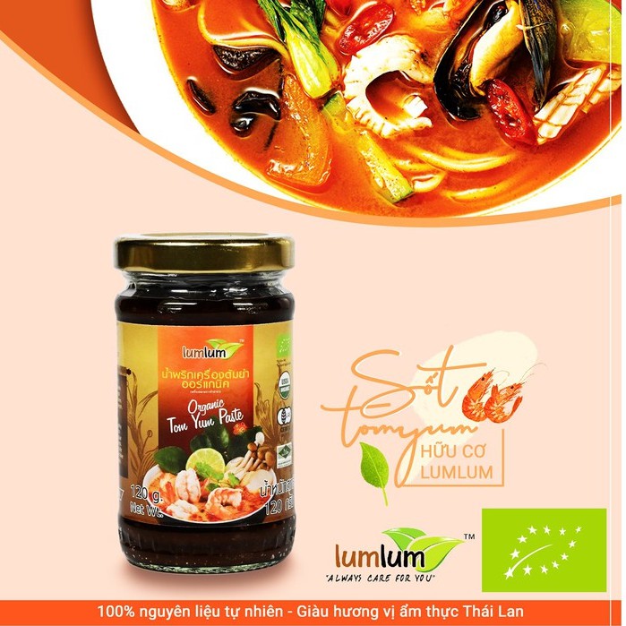 Sốt Tom Yum hữu cơ 120g Lumlum Organic Tom Yum Sauces