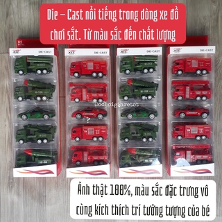 Bộ 5 Xe Sắt Die Cast Mini Đua Đồ Chơi Cho Bé (Ảnh thật)