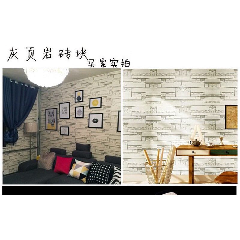 DECAL 1m Giấy dán tường khổ rộng 45cm ( có sẵn keo ) - ĐÁ TRẮNG XÁM 3D ELL115 | BigBuy360 - bigbuy360.vn