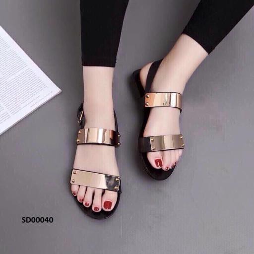 Giày sandal 2 quai tán vàng mys