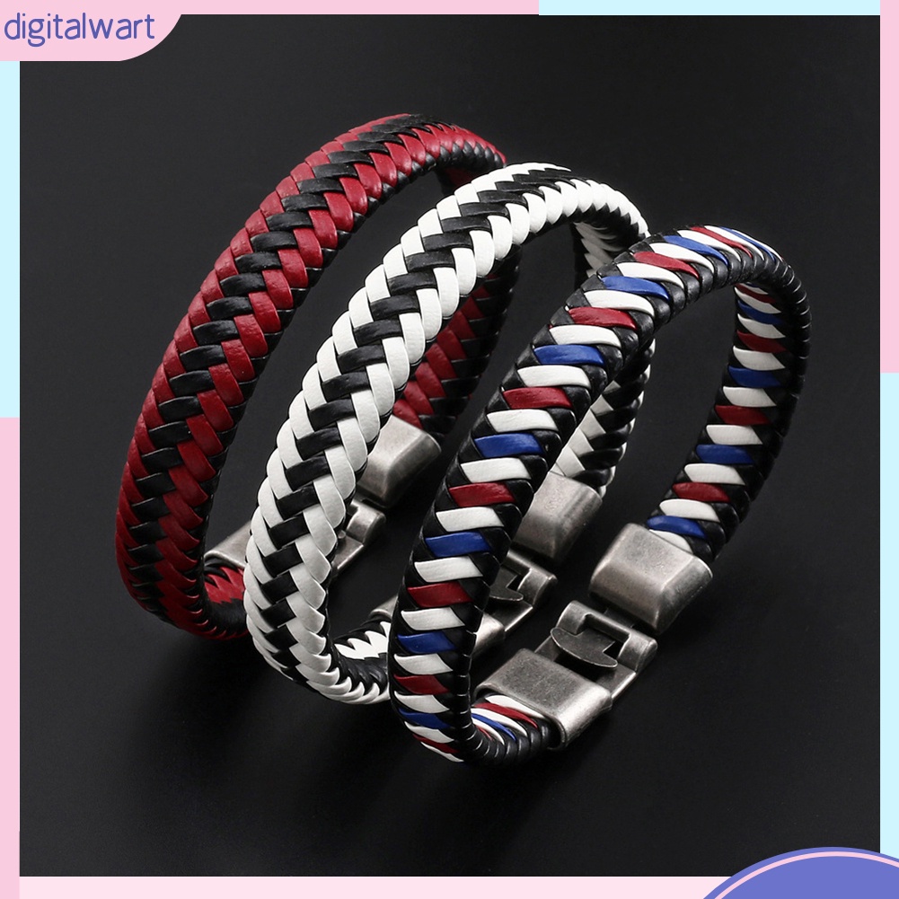 Vòng tay bện dây giả da thời trang Unisex