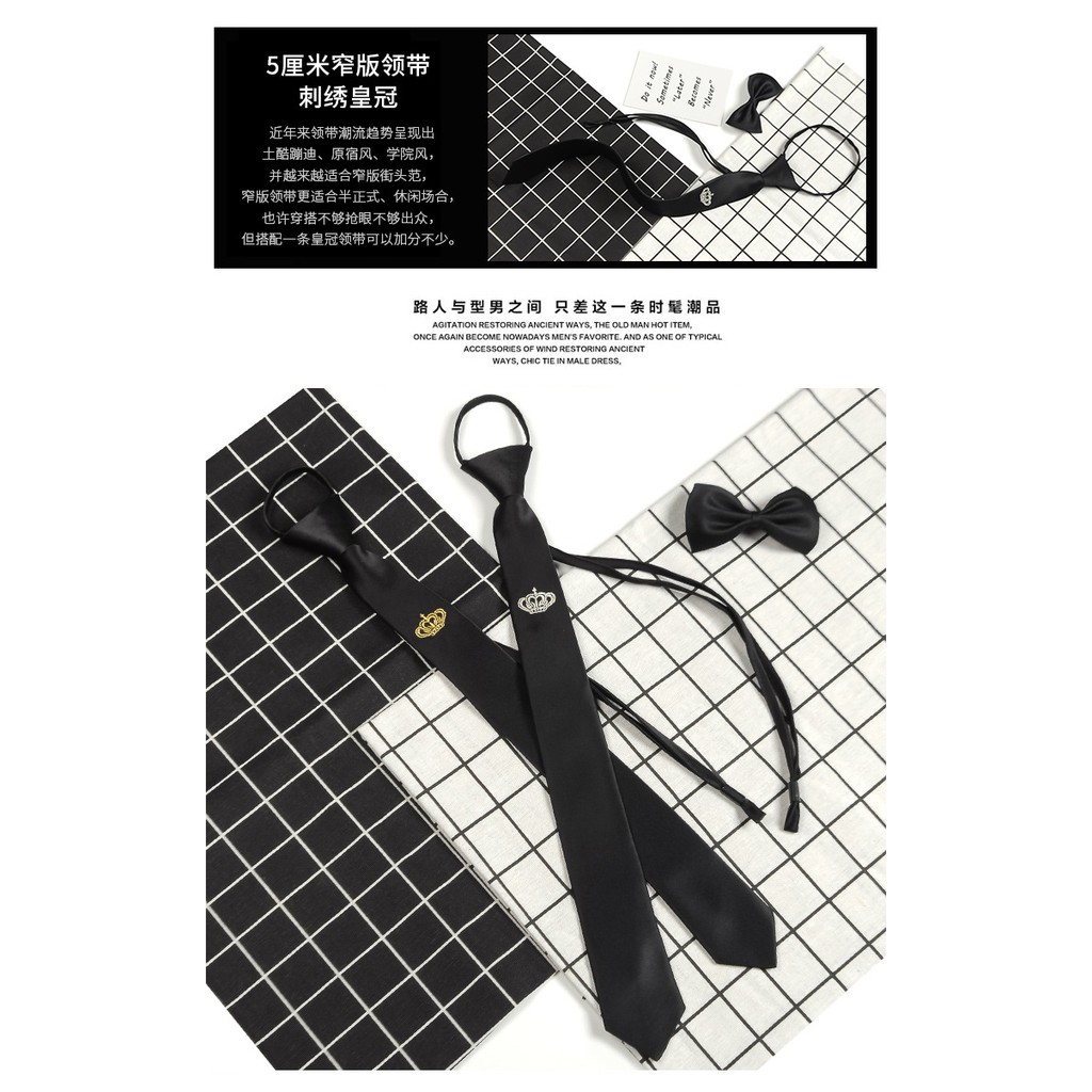 Cà vạt Nam bản nhỏ 5cm cao cấp chất liệu lụa phong cách trẻ trung Style Hàn Quốc phù hợp giới trẻ