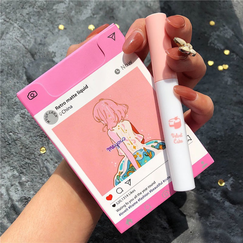 MUGE LEEN 5 màu / set son bóng nước trái cây retro matte lip gloss set son môi cô gái dễ thương son bóng lâu trôi không thấm nước | BigBuy360 - bigbuy360.vn