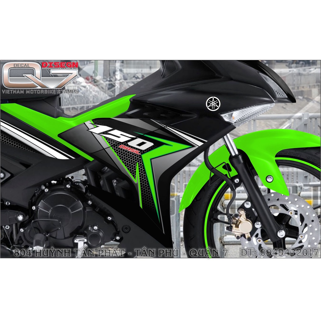 TEM RỜI EXCITER 150 XANH ĐEN