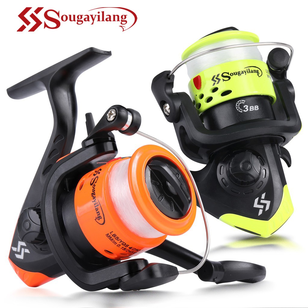 Máy Câu Cá Sougayilang Vòng 3 Bi Tỉ Lệ 5.2:1 Gắn Cần Câu Cá MINI Tinh Tế Kèm Dây