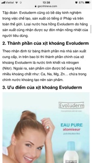 🍀🍀🍀XỊT KHOÁNG EVOLUDERM