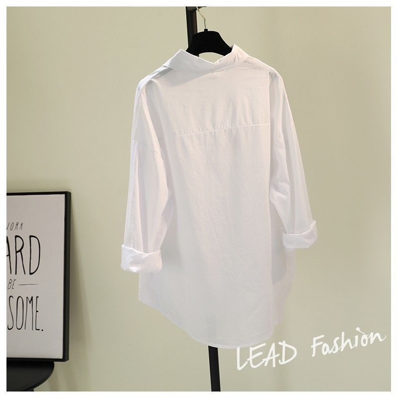 Áo Sơ Mi cotton Lanh Dáng Rộng Thêu Họa Tiết Hoạt Hình Thời Trang Hè Thu Phong Cách Hàn Quốc Cho Nữ 2021