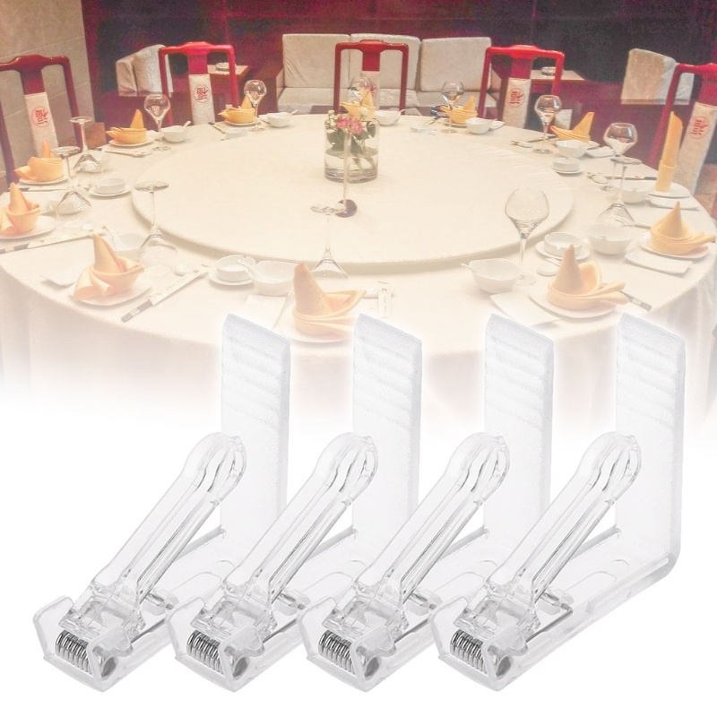 Bộ 4 Giá Đỡ Kẹp Khăn Trải Bàn Bằng Nhựa Trong Suốt